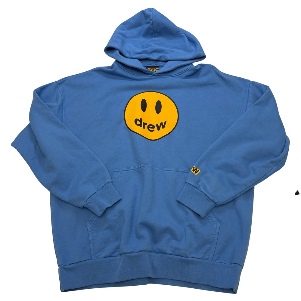 Drew House Mascot Hoodie DH-F31121-MCSK Sky Blue Cotton Pullover Mens Size L